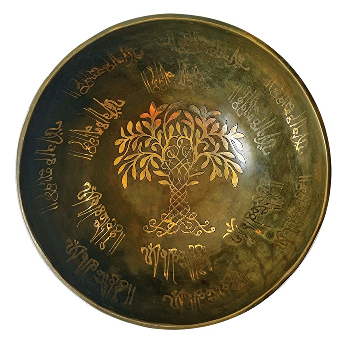 El Yapımı İşlemeli Tibet Kasesi 17 cm