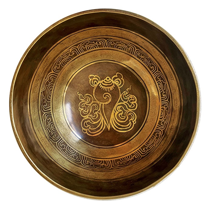 El Yapımı İşlemeli Tibet Kasesi 17 cm