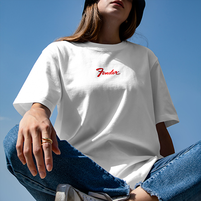 FENDER® Stratocaster Beyaz T-Shirt