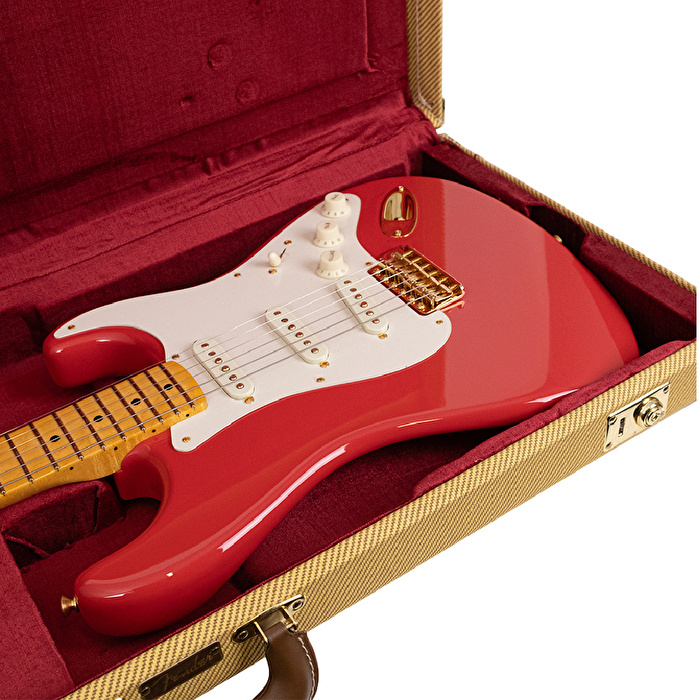 Fender Custom Shop Limited Edition 1959 Stratocaster NOS Birdseye Akçaağaç Sap Gold HW Fiesta Red Elektro Gitar