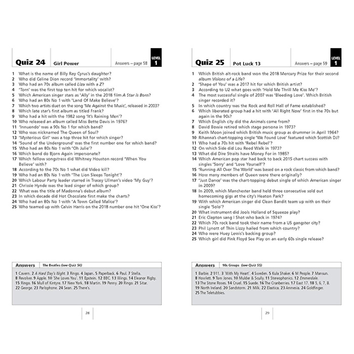 The Pop Music Pub Quiz Book