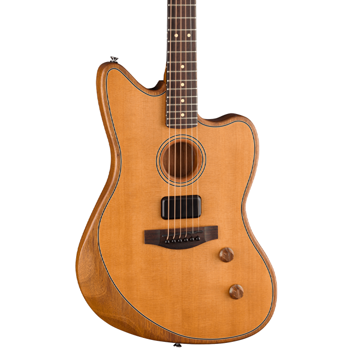 Fender Acoustasonic Standard Jazzmaster Gülağacı Klavye Aged Natural Elektro Akustik Gitar