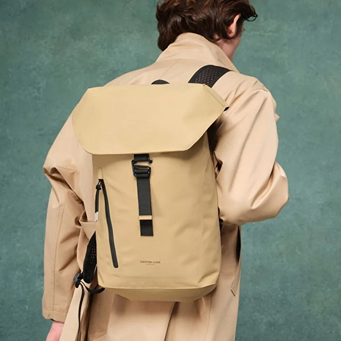 GASTON LUGA Lightweight Duo Seal Flap Backpack 14" - Latte