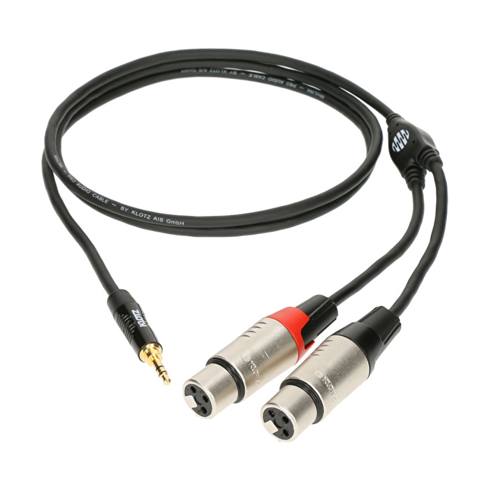 Klotz Pro Mini TRS Jack - 2x XLR Dişi 3mt Siyah Y-Kablo