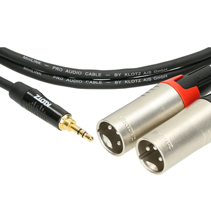 Klotz KY9 MiniLink Profesyonel Mini TRS Jack - 2xXLRM Y Kablo 3m