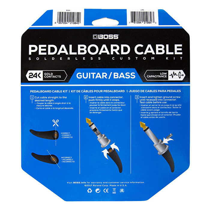 BOSS BCK-12 Pedalboard Kablo Seti / 3.6 m ve 12 Konnektör