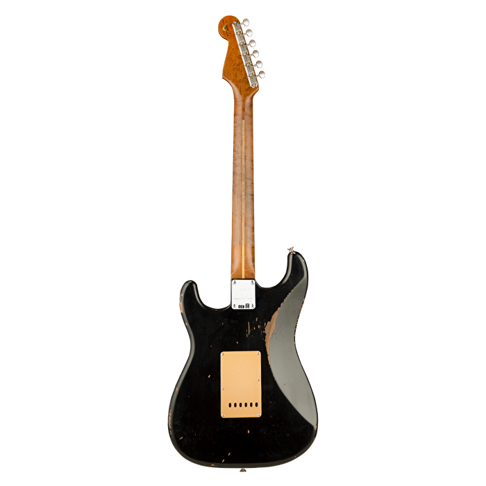 Fender Custom Shop Limited Edition Roasted 1956 Stratocaster Relic Akçaağaç Klavye Black Elektro Gitar