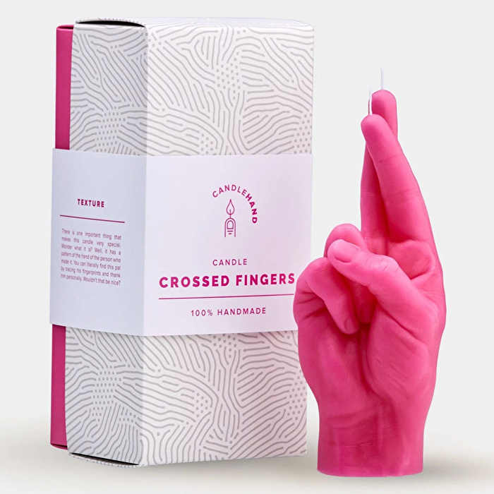 CANDLE HAND Crossed Fingers Mum Pembe