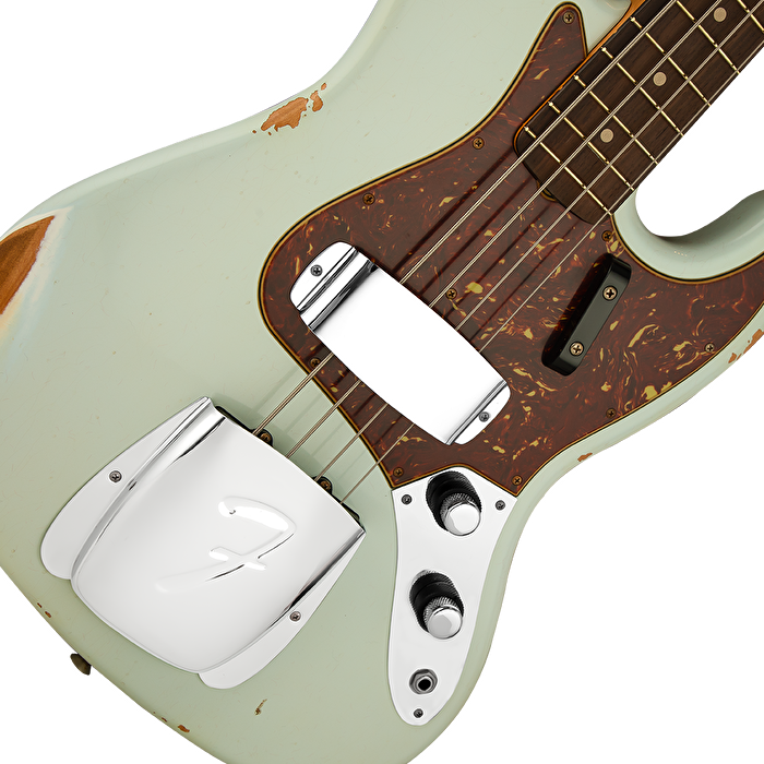 Fender Custom Shop Limited Edition 1960 Jazz Bass Relic Gülağacı Klavye Super Faded Aged Sonic Blue Bas Gitar