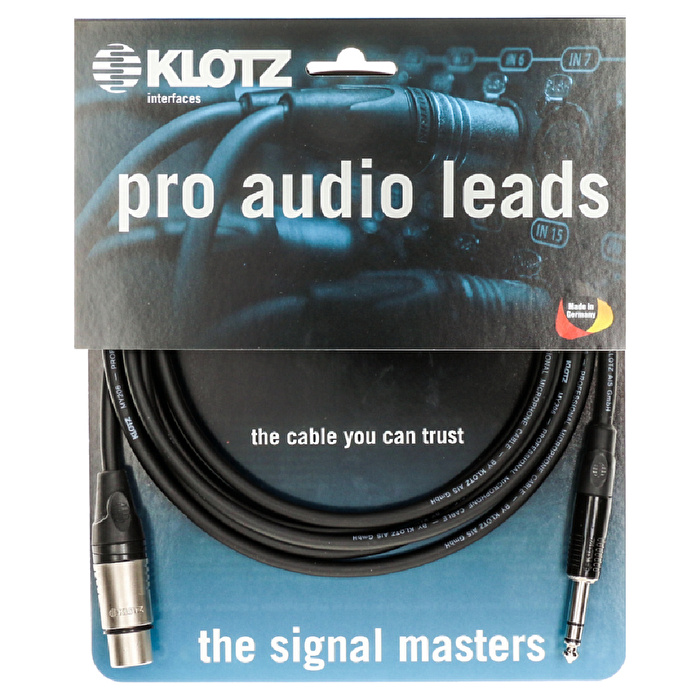 Klotz M1 MY206 TRS x Female XLR Klotz Uçlu Balans Kablo Siyah 1M