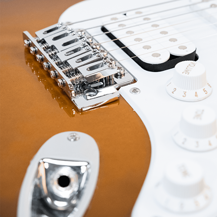 Mantic MST100-HSB Aksesuarlı ve Amfili Sunburst Elektro Gitar Paketi