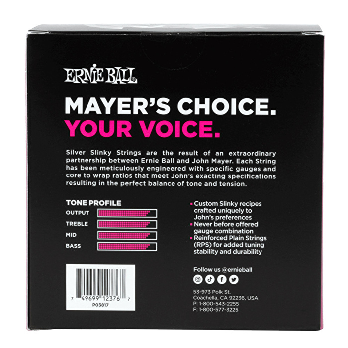 ERNIE BALL John Mayer Silver Slinky 10,5-47 6lı Paket Gitar Teli
