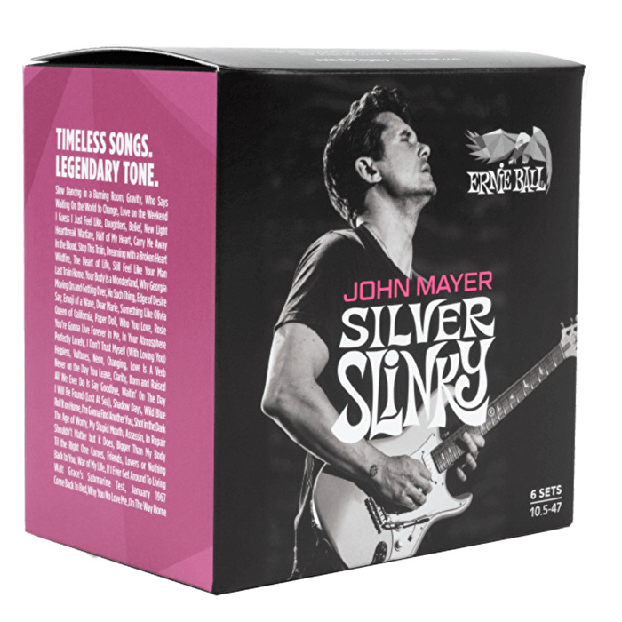 ERNIE BALL John Mayer Silver Slinky 10,5-47 6lı Paket Gitar Teli