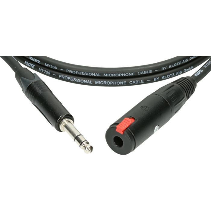 Klotz BEX4 MY206 Neutrik Konnektörlü Profesyonel Stereo Kulaklık Uzatma Kablosu 6m (6,35mm TRS Jack - 6,35mm TRS Soket)