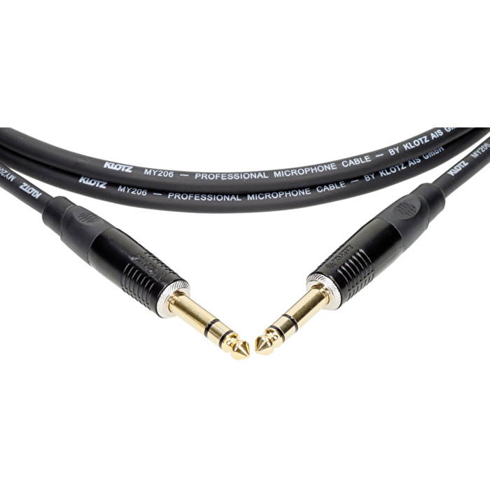 Klotz B-3 Profesyonel Balanslı Klotz Altın TRS Konnektör Uçlu Siyah 2mt MY206 Ses Kablosu
