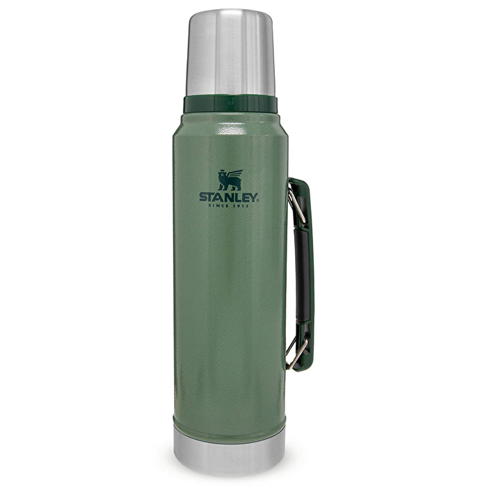 STANLEY 1L Classic Legendary Bottle Hammertone Green - Efsane Stanley Termos Yeşil