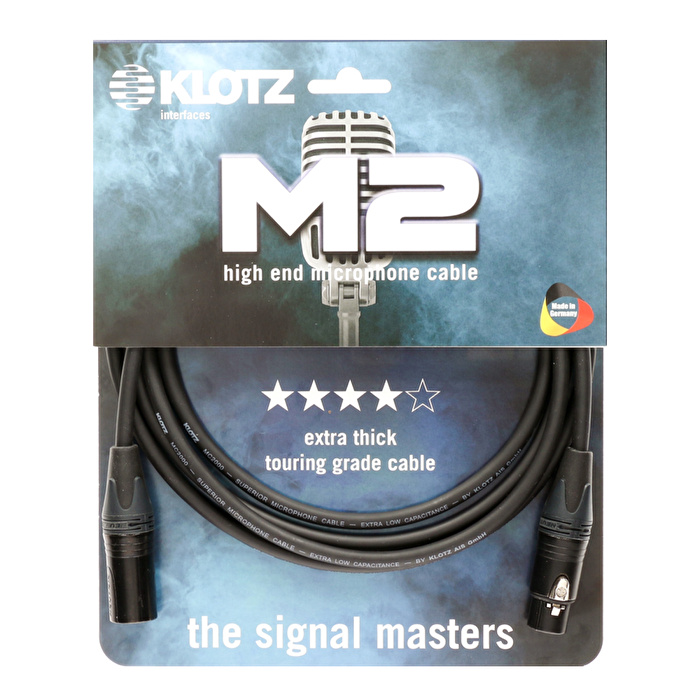 Klotz M2 MC2000 XLR NEUTRIK Uçlu Siyah 3mt Mikrofon Kablosu