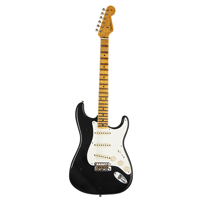 Fender Custom Shop W21 Limited Edition 1957 Stratocaster Journeyman Relic Akçaağaç Klavye Aged Black Elektro Gitar