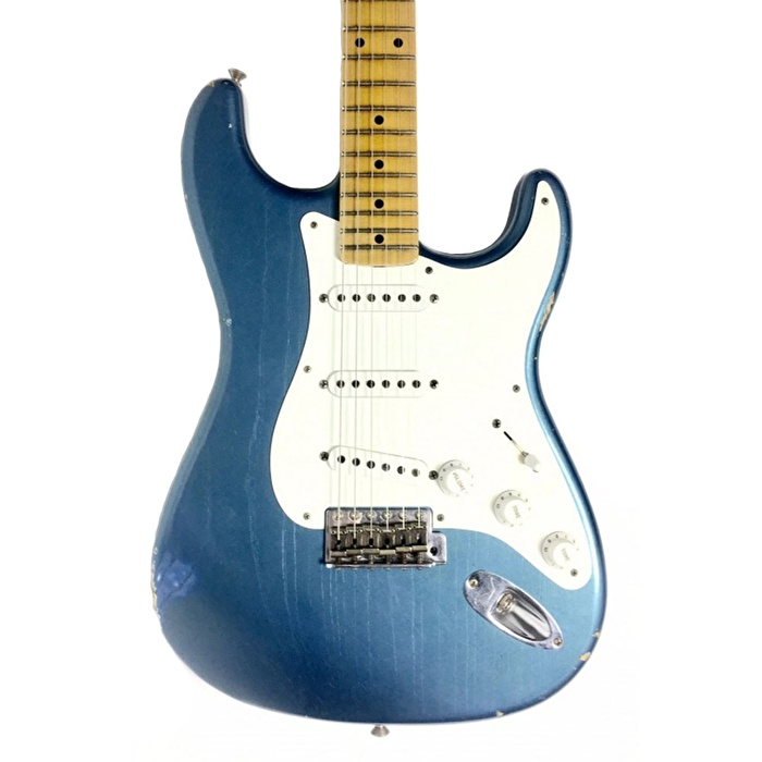 Fender Custom Shop 1955 Stratocaster Relic Maple Fingerboard, Aged Lake Placid Blue Elektro Gitar