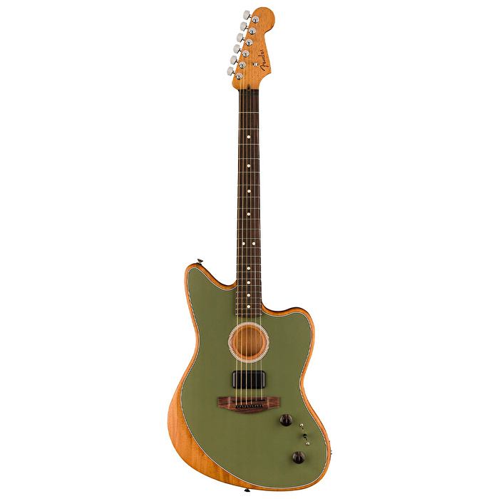 Fender Acoustasonic Player Jazzmaster Gülağacı Klavye Yeşil Elektro Akustik Gitar