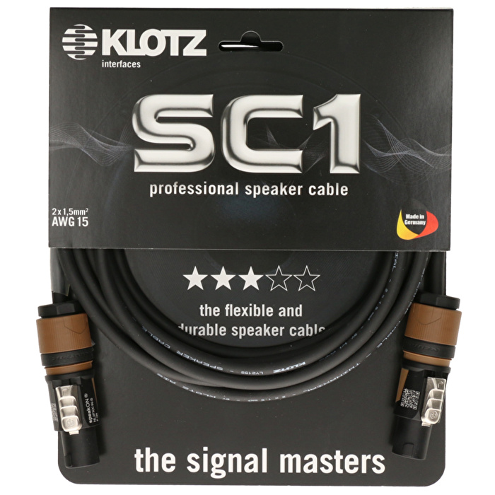 Klotz SC-1 2x1,5mm²  3mt SpeakON Hoparlör Kablosu