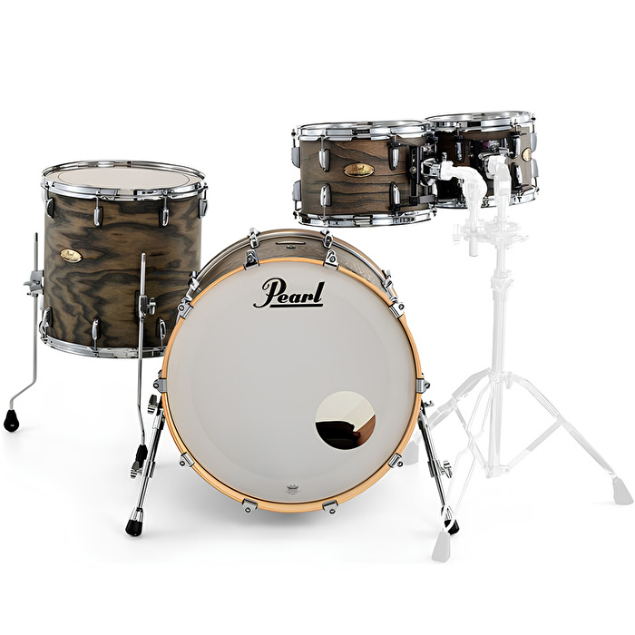 PEARL STS924XSP/C852 Session Studio Select Black Satin Ash 4 Parça (22B/10T/12T/16F) Akustik Davul Seti