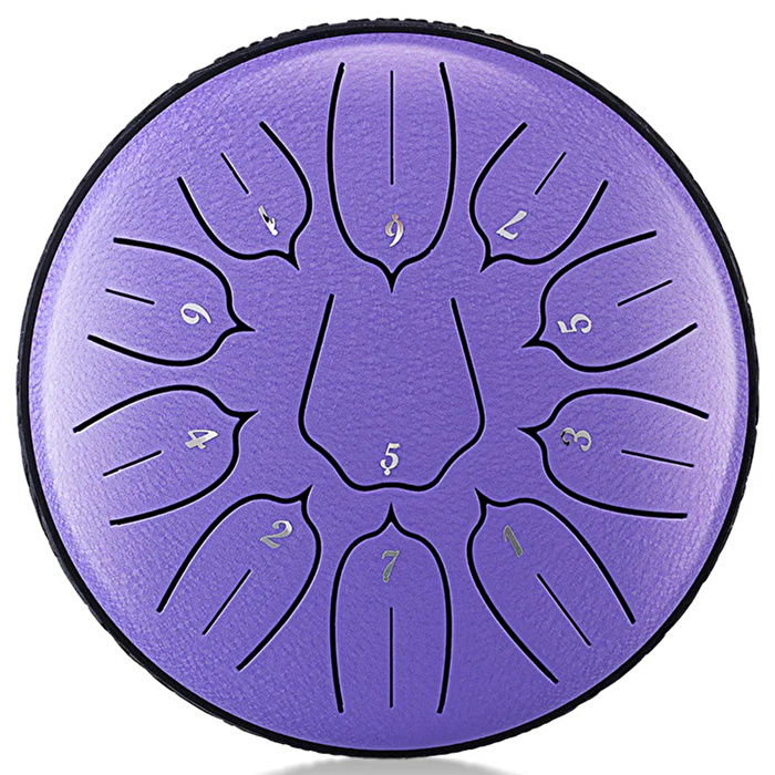 YOGIXO Tongue Drum V2 11 Notalı 6″ Lotus Desenli - Lavanta