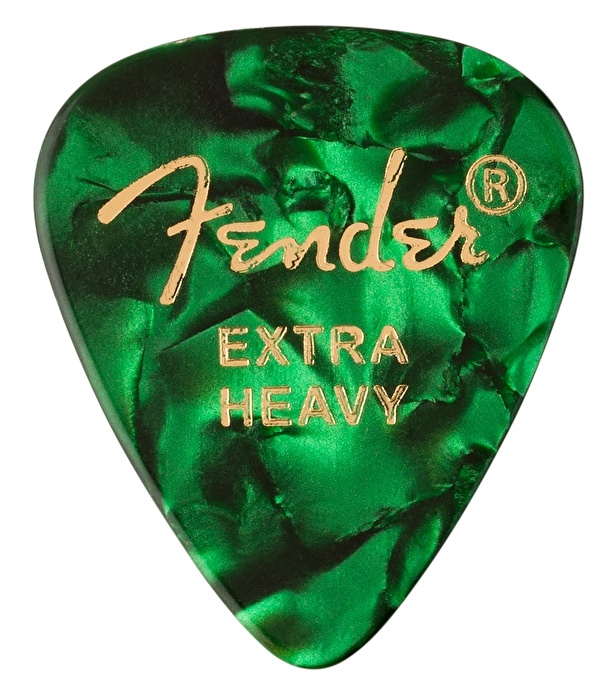 Fender 351 Shape Premium Picks Extra Heavy Yeşil (12'li Paket)