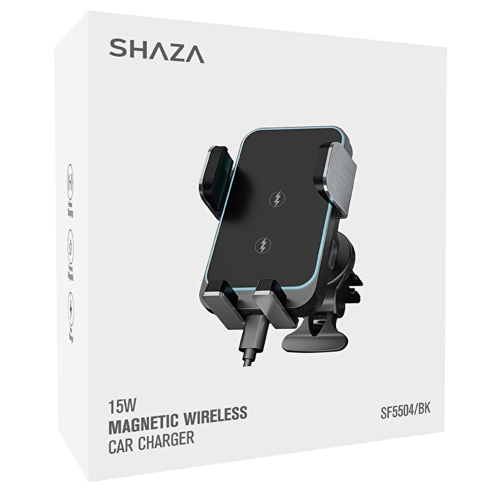 SHAZA SF5504 Kablosuz Hızlı Şarj Özellikli Araç İçi Telefon Tutucu