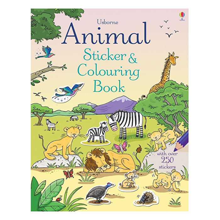 Animal Sticker And Colouring Book