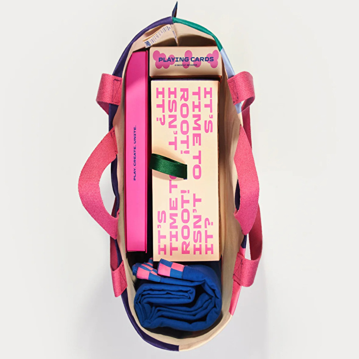 ROOT Geometrik Desenli Kanvas Çanta