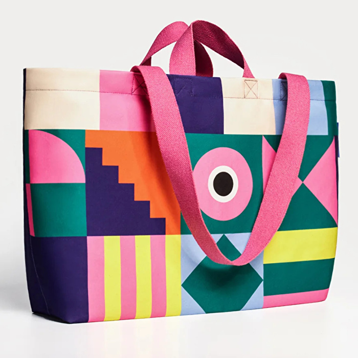 ROOT Geometrik Desenli Kanvas Çanta