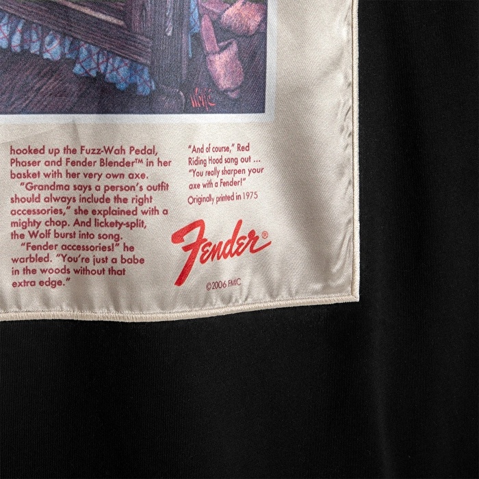 FENDER® Little Red Riding Hood Loose Siyah T-Shirt