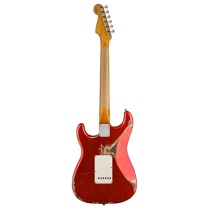 FENDER Custom Shop 1959 Stratocaster Heavy Relic Gülağacı Klavye Super Faded Aged Candy Apple Red Elektro Gitar