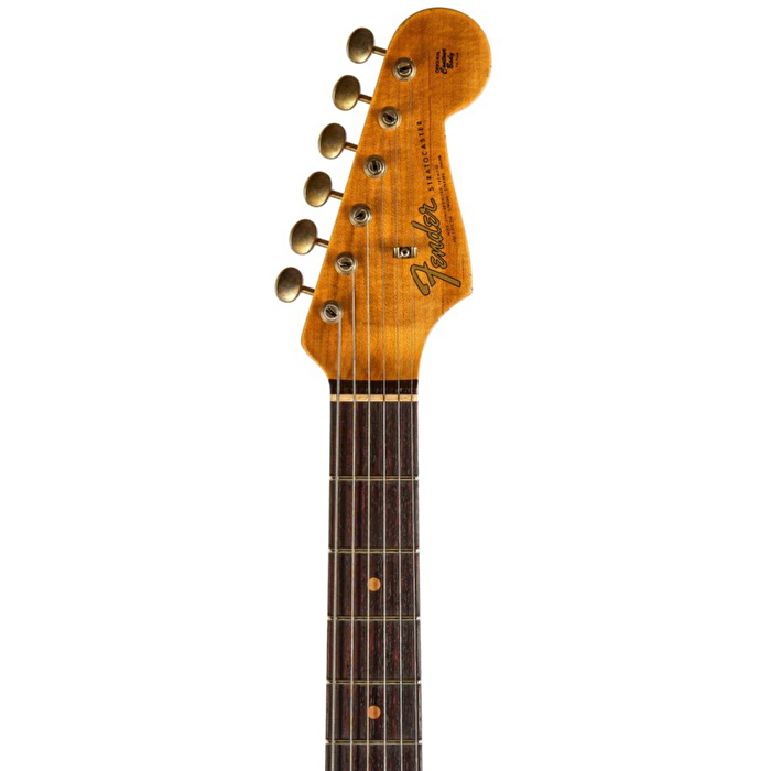 FENDER Custom Shop 1964 Stratocaster Gülağacı Klavye Journeyman Relic Faded Aged Fiesta Red Elektro Gitar