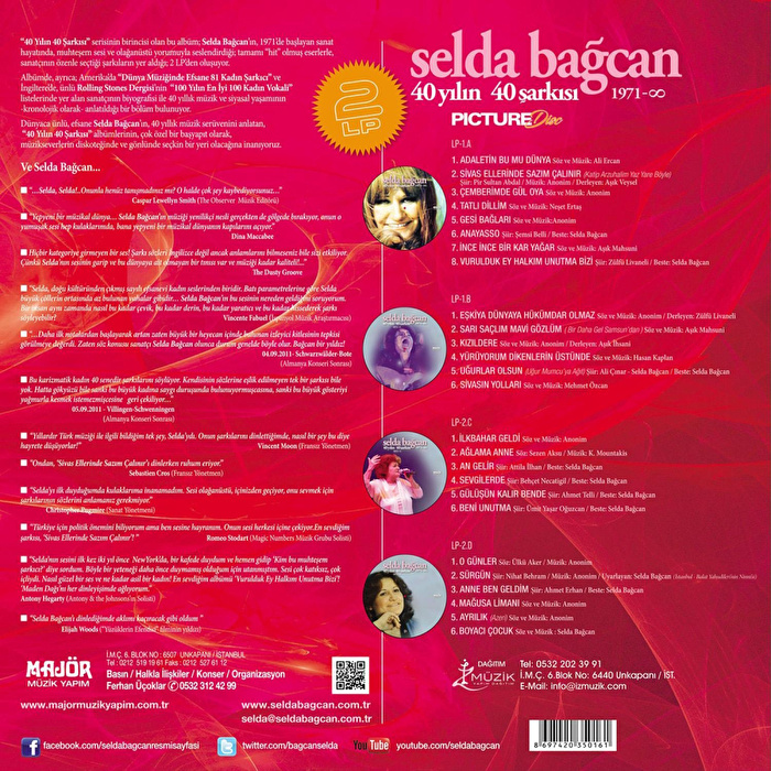 Selda Bağcan - 40 Yılın 40 Şarkısı (Picture Disc)
