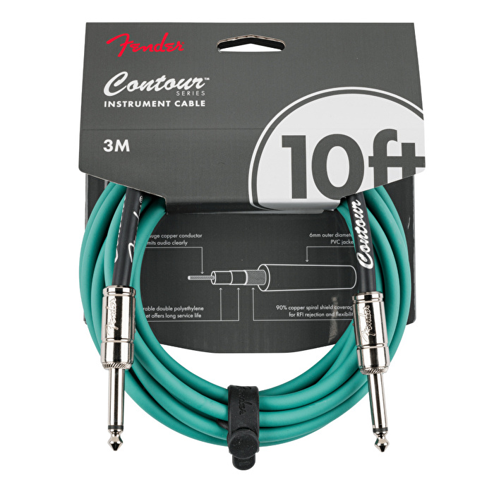 FENDER Contour Serisi 3m Sherwood Green Enstrüman Kablosu