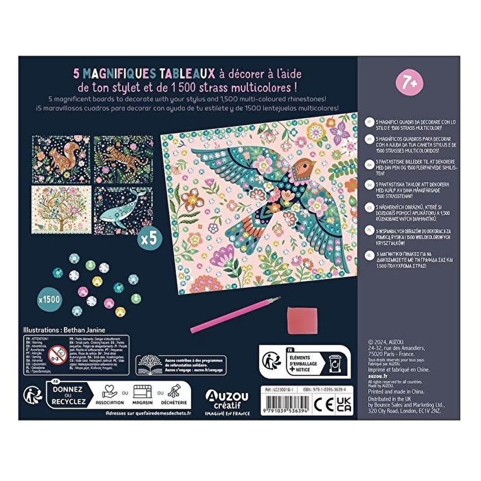 AUZOU Hayvanlar Dekorasyon Seti – Elmas Taşlı DIY El Sanatı