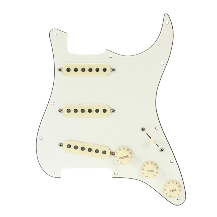 Fender Strat Custom Shop Fat 50s SSS Parchment 11 Hole PG Manyetikli Pickguard Seti