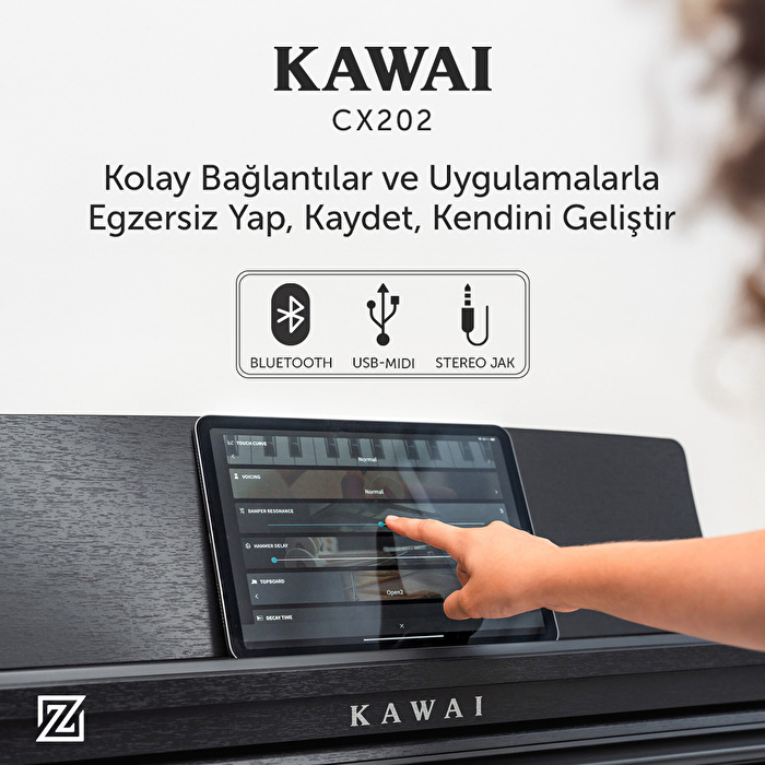 KAWAI CX202B Siyah Dijital Piyano (Tabure & Kulaklık Hediyeli)