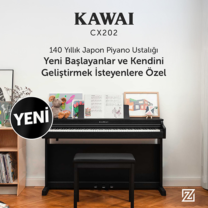 KAWAI CX202R Gül Ağacı Renk Dijital Piyano (Tabure & Kulaklık Hediyeli)