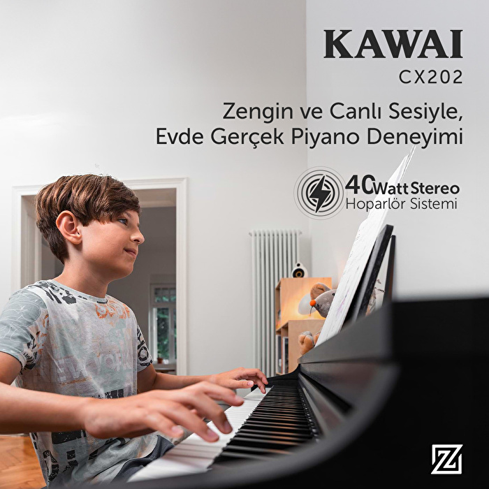 KAWAI CX202R Gül Ağacı Renk Dijital Piyano (Tabure & Kulaklık Hediyeli)