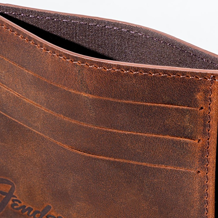 FENDER® Deri Kahverengi Kartlık