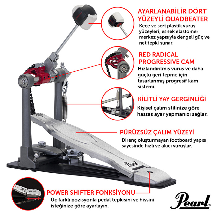 PEARL P-1030R Eliminator: Solo Red Bas Davul Pedalı