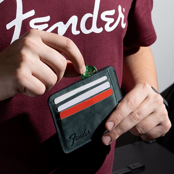 FENDER® Deri Zeytin Yeşili Kartlık
