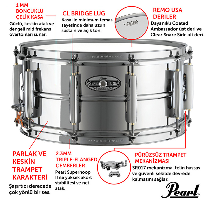 PEARL STH1450S SensiTone Heritage Alloy Steel 14"x5" Trampet