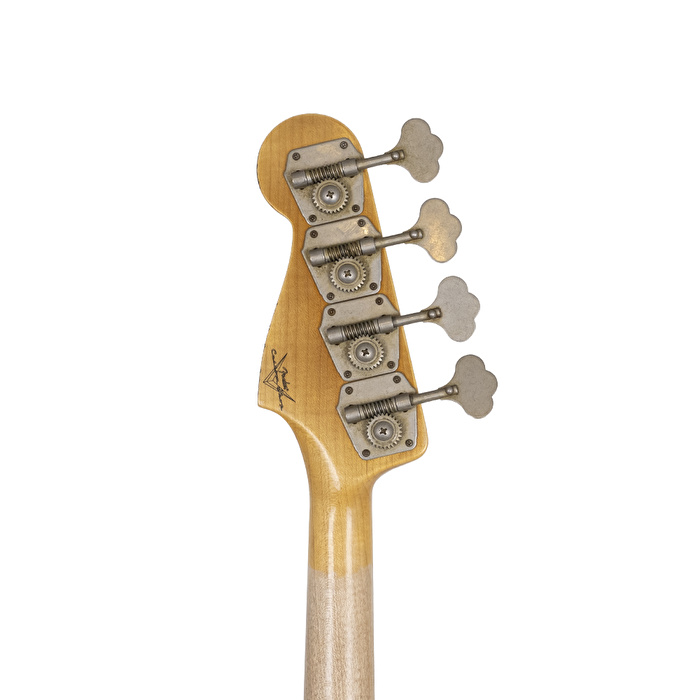 Fender Custom Shop 1961 Jazz Bass Heavy Relic Gülağacı Klavye Aged Olympic White Bas Gitar