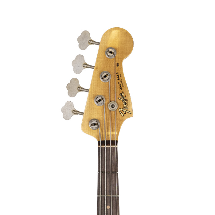 Fender Custom Shop 1961 Jazz Bass Heavy Relic Gülağacı Klavye Aged Olympic White Bas Gitar