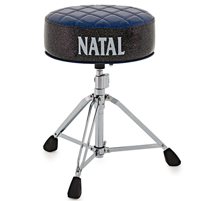 NATAL H-ST-DTBB - Mavi Davul Taburesi (Siyah Yan Detaylı)