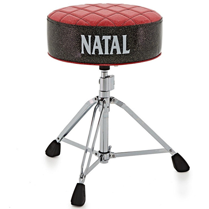 NATAL H-ST-DTRB - Kırmızı Davul Taburesi (Siyah Yan Detaylı)